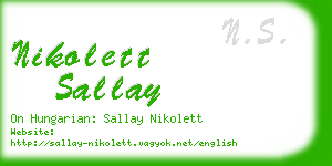 nikolett sallay business card